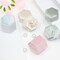 Hexagon Velvet 2 Slots Jewelry Storage Ring Box Engagement Ring Box Wedding Day Detachable Lid for Proposal Engagement Wedding Ceremony (Blush Peach)